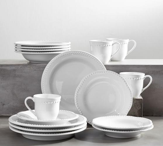 Emma Dinnerware 16 Piece Set with Soup Bowl - True White