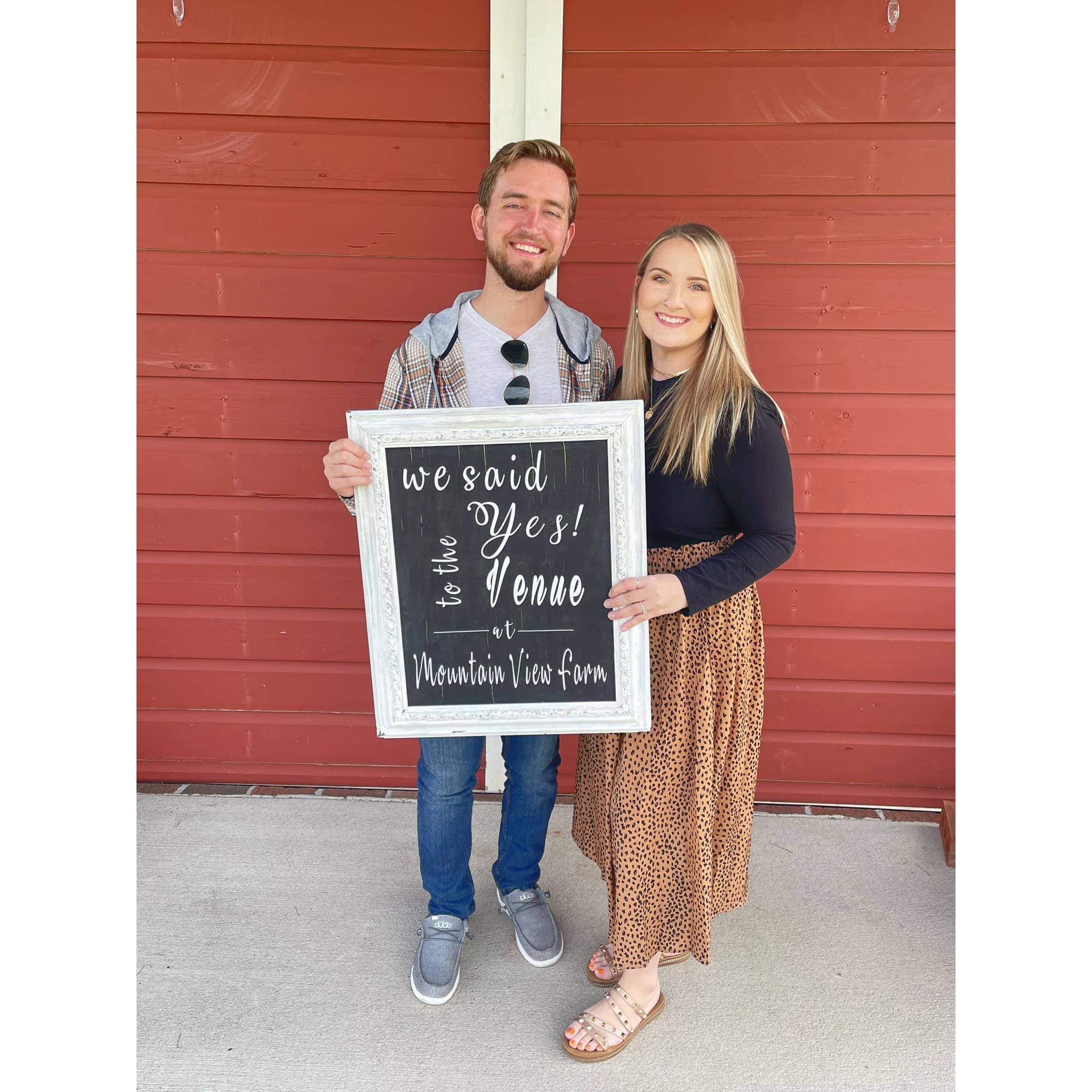 Saying "yes" to the venue!