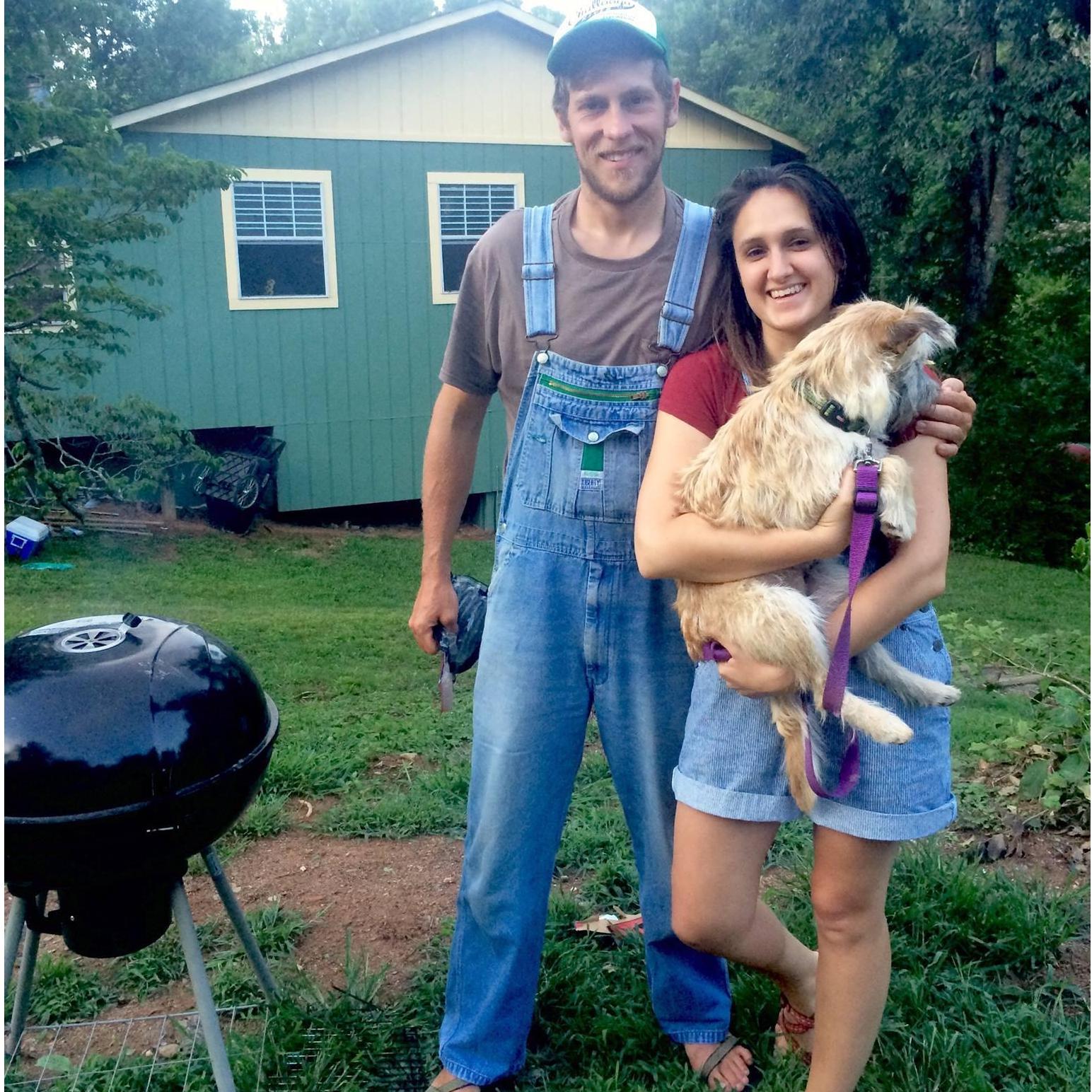 Family portrait at the Pines with our little Dixie Dog, 2015