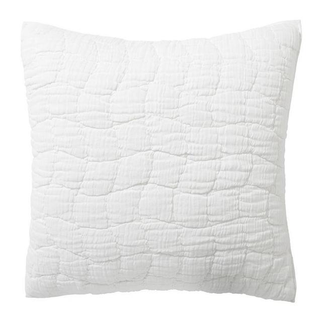 Cloud Handcrafted Cotton/Linen Quilted Sham, Euro, White