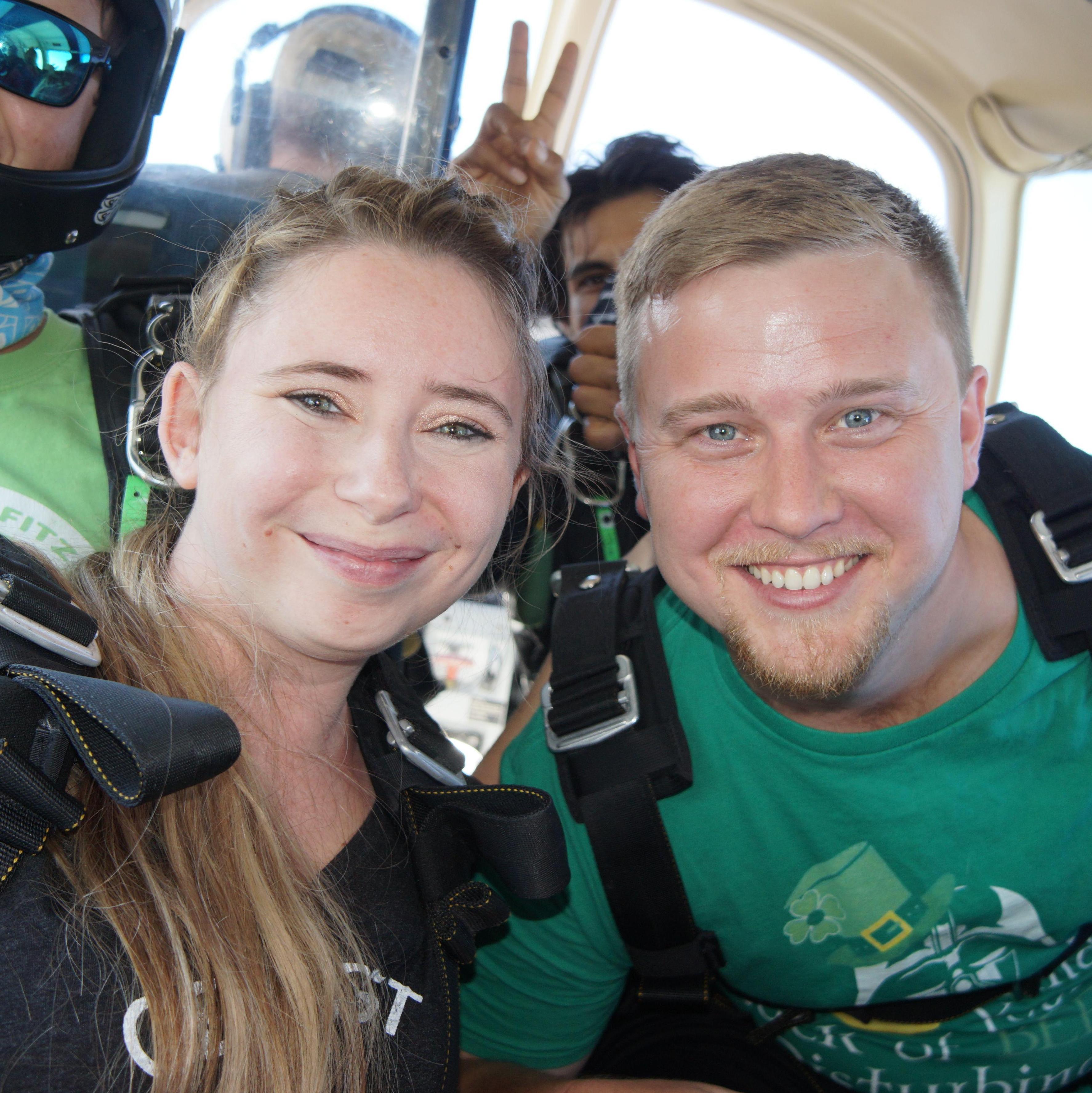 That time she jumped out of a plane for a boy!