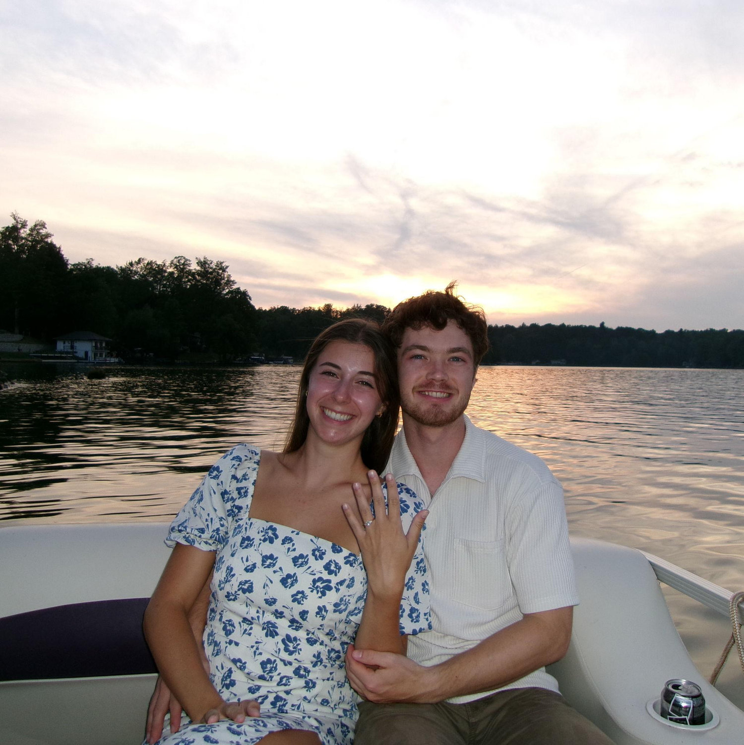 Sunset cruise after engagement