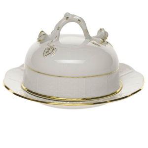 Herend ~ Collections ~ Golden Edge ~ Cov Butter Dish, Price $200.00 in Dallas, TX from The Ivy House