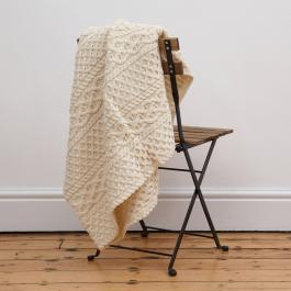 Irish Aran Blanket Natural