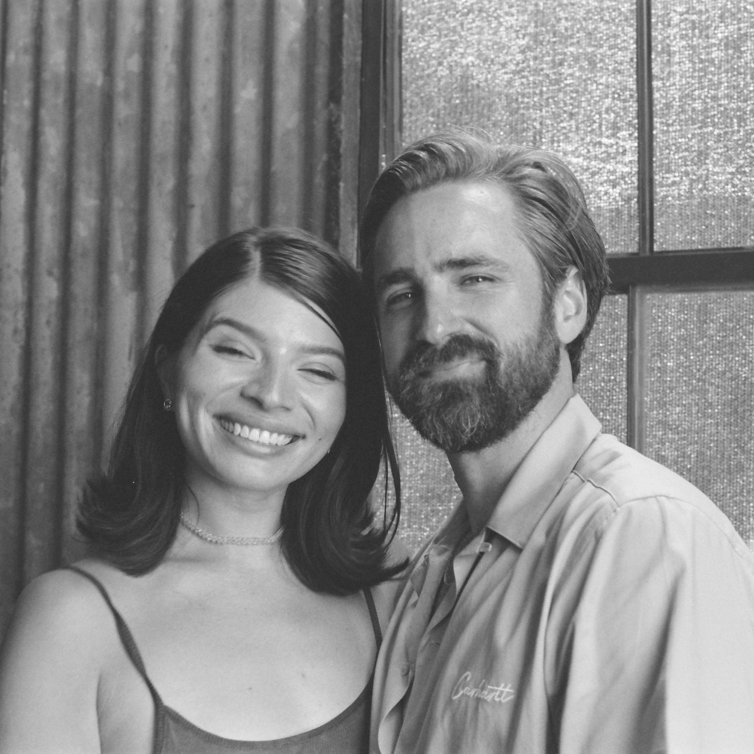 The first real photo we had together in Austin, TX. We love that both of our eyes are very open!