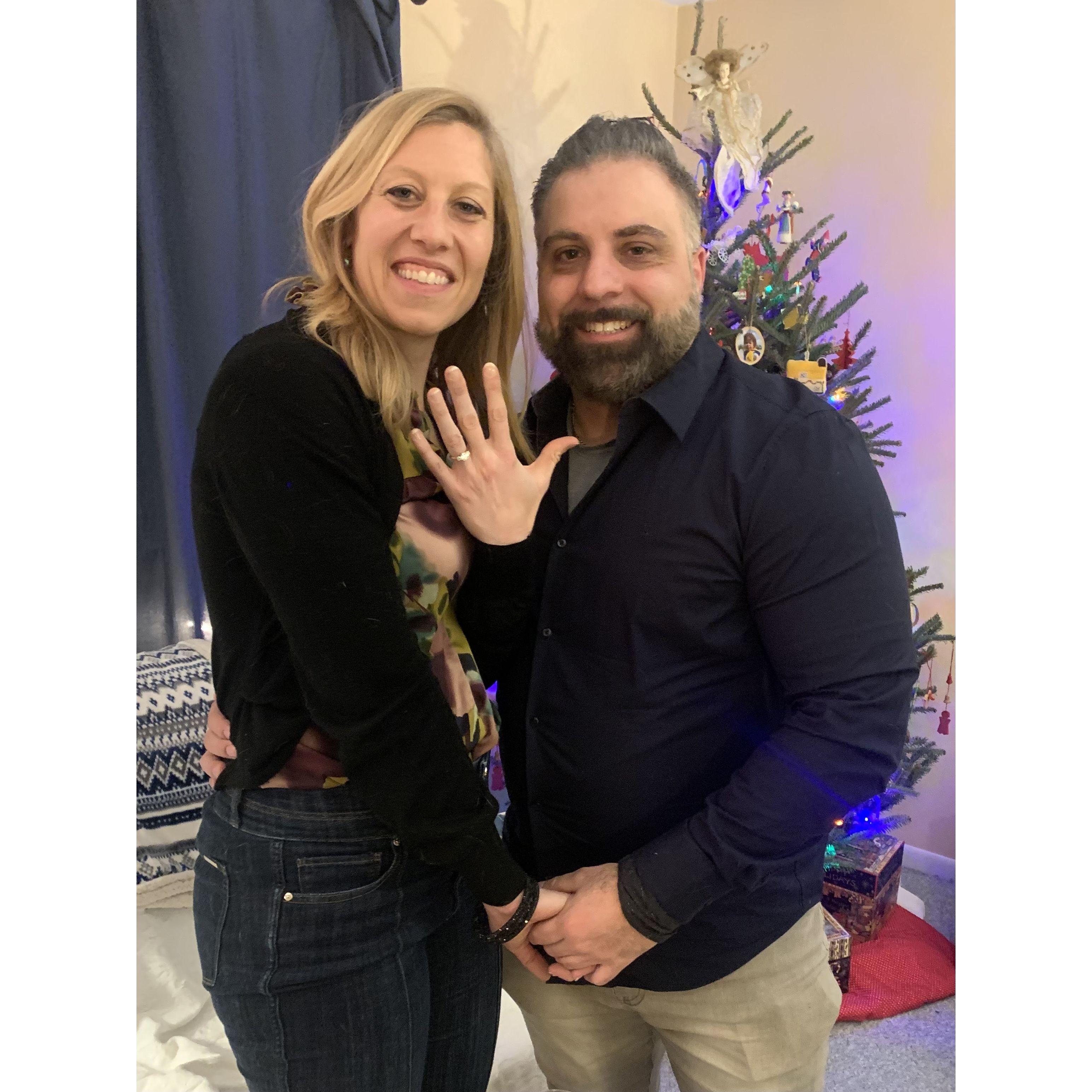 Engaged on New Year's Eve! A quiet and sweet moment at Erika's home.