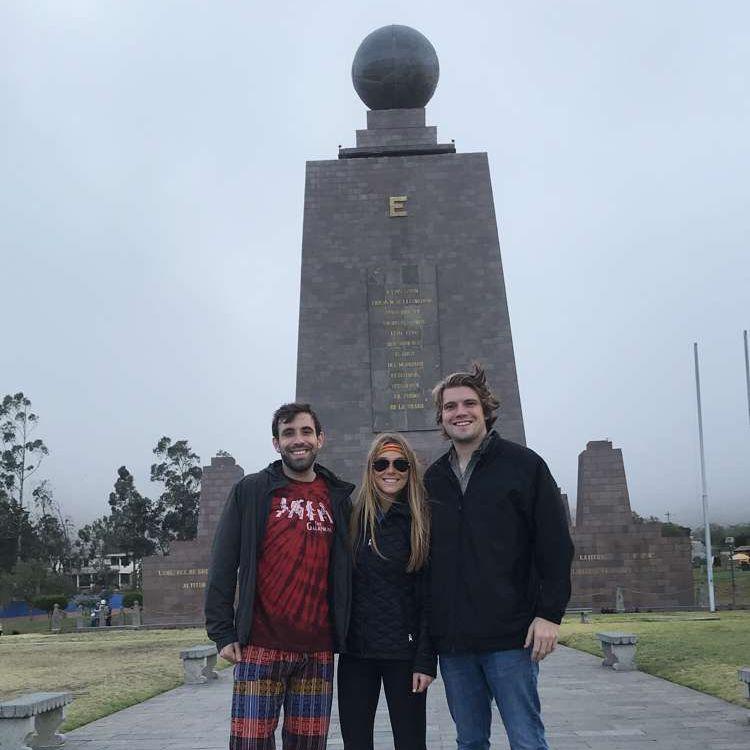 Quito - Mitad del Mundo: The DesRosiers standing proudly on the equator, enjoying the iconic spot where the world comes together. A unique moment shared between hemispheres.