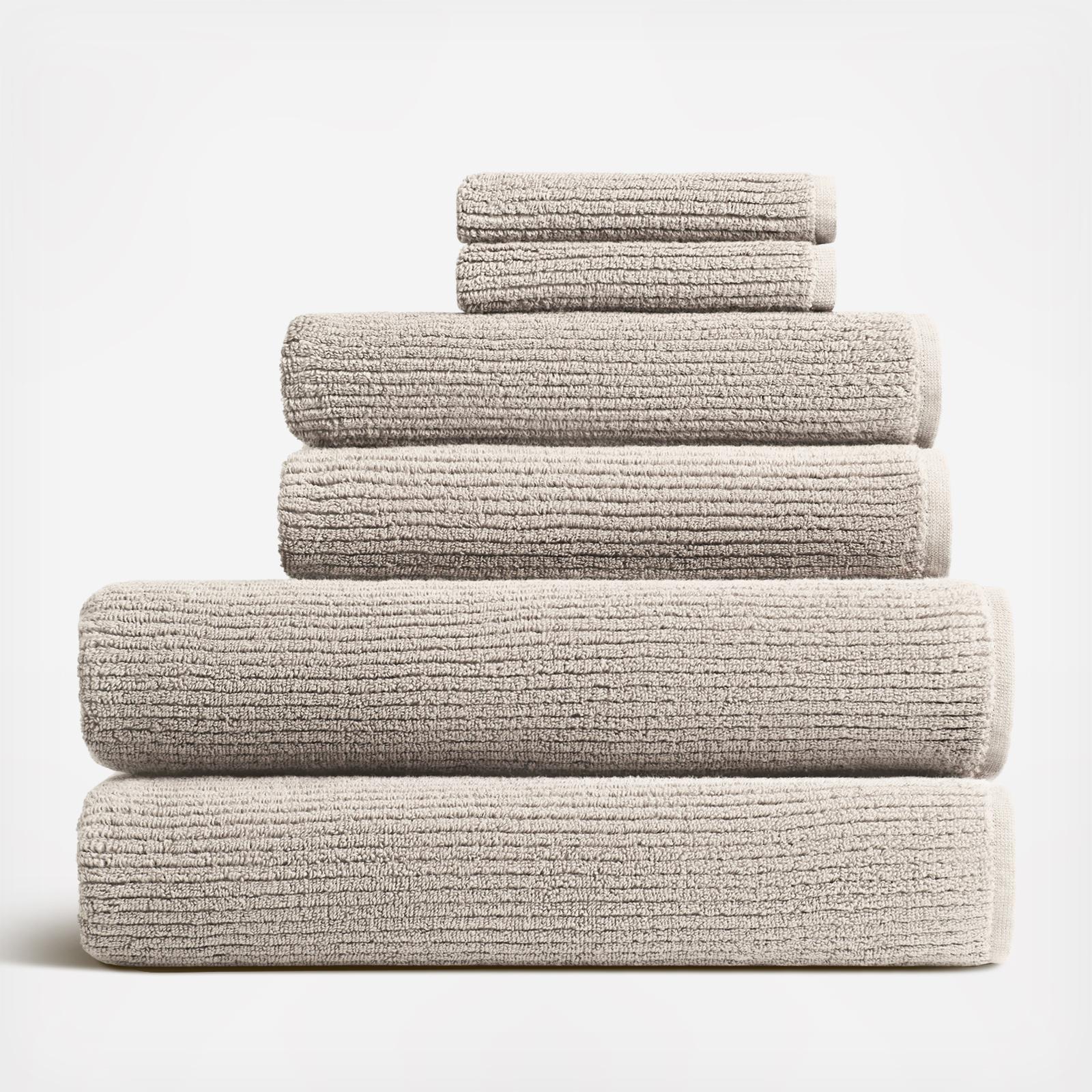 6-Piece Soft Rib Turkish Cotton Towel Set