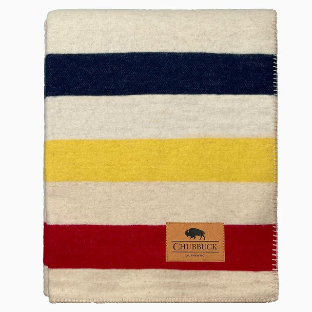 Chubbuck 100% Wool Blanket Camping (60" x 84") - Large Wool Blanket for Outdoor, Survival Kit, Emergency, Camping and Home Use - Fire Retardant, Soft and Warm Blankets for Winter (Lighthouse)