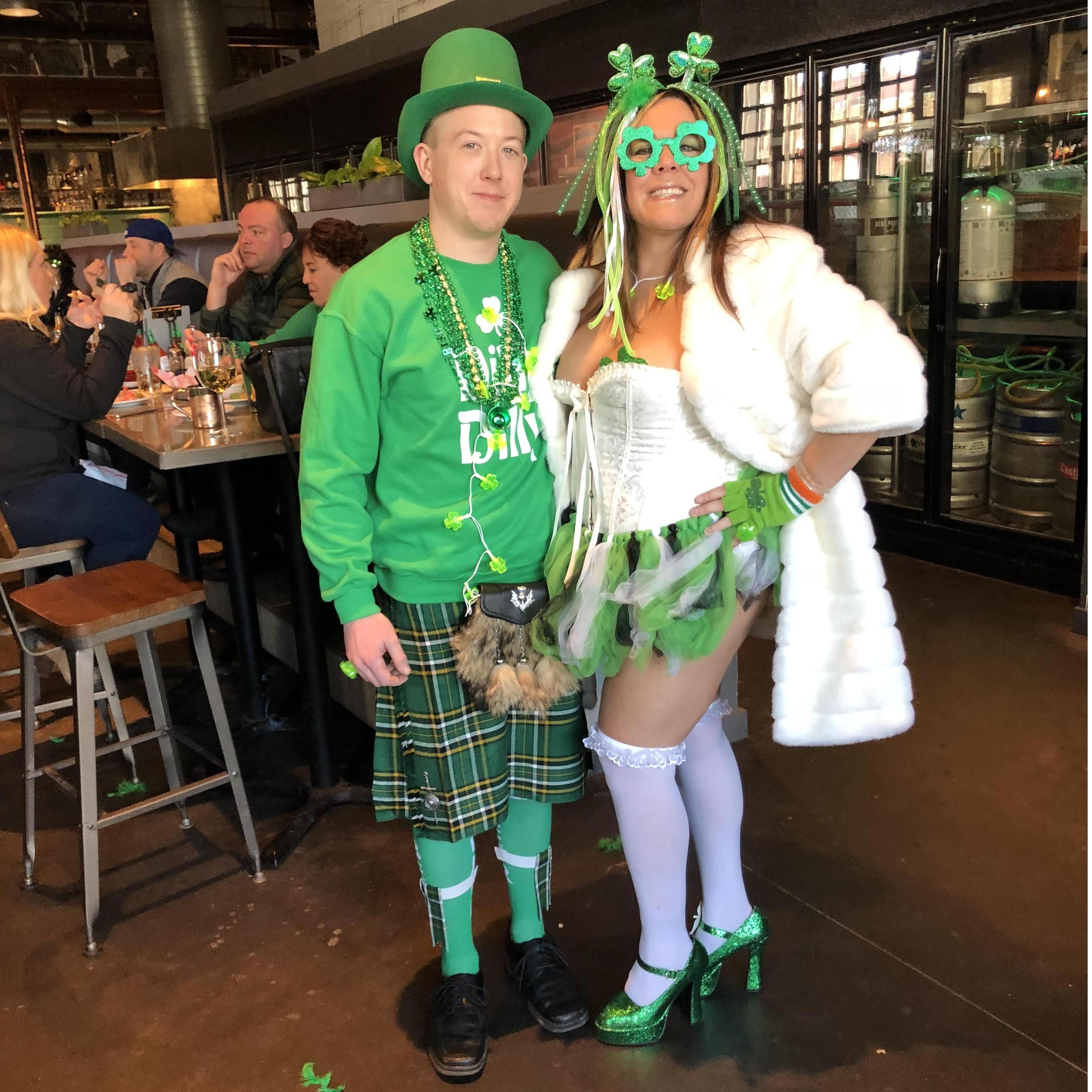 One of our favorite things to do is dress up.....  Our first St. Paddy's Day Irish Celebration!