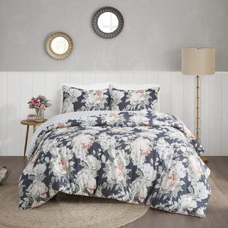Mavis 3-Piece Cotton Printed Reversible Duvet Cover Set