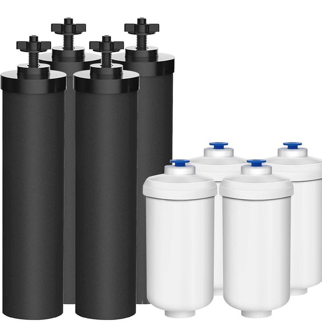 Water Filter Replacement for Berkey - 4 Black and 4 Fluoride Filters for Water Filtration System