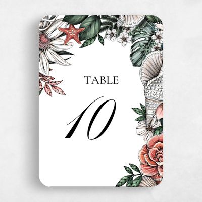 Pink Rounded Wedding Table Number - Oahu