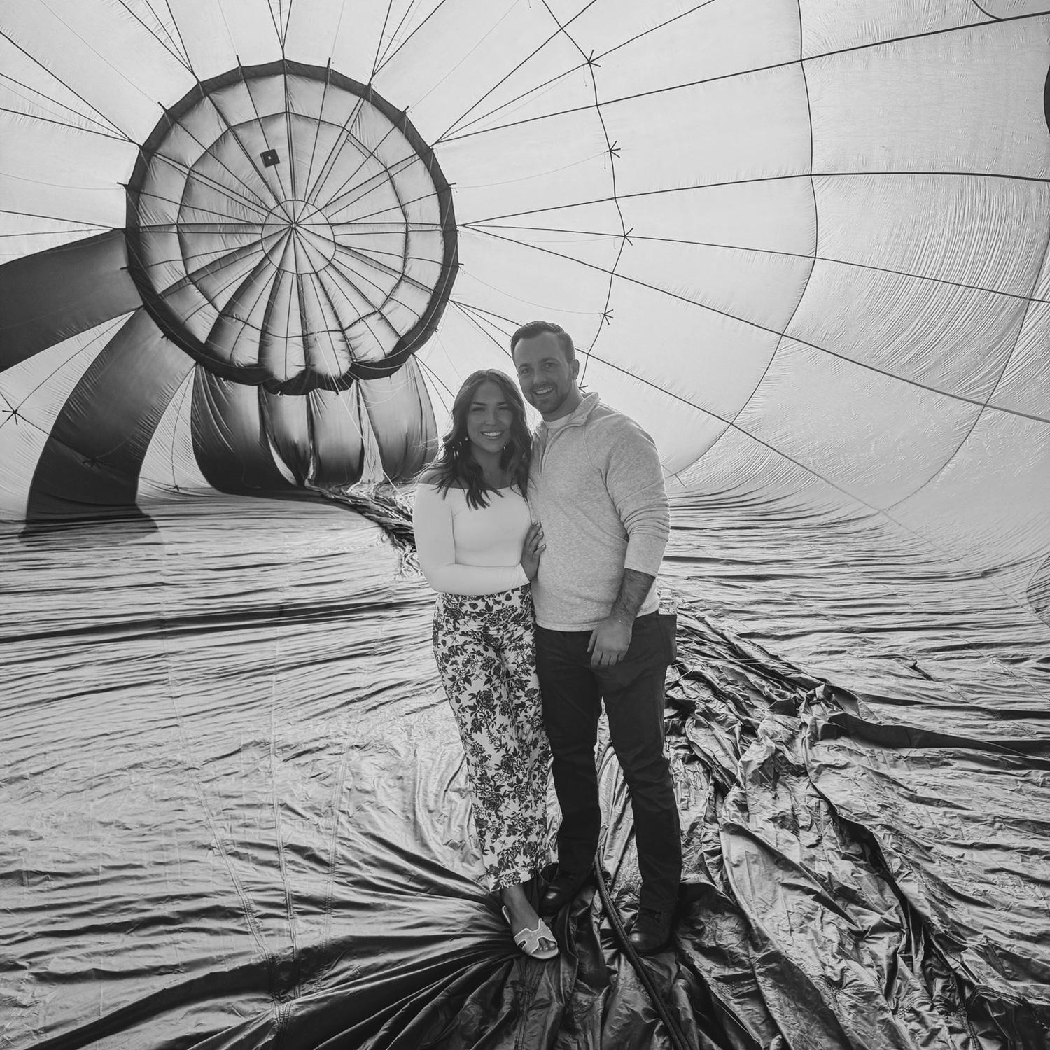 Right before we got engaged - they let us go INSIDE the hot air balloon. Absolutely incredible.