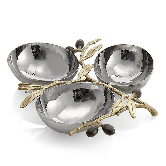 Michael Aram - Olive Branch Gold Triple Compartment Dish