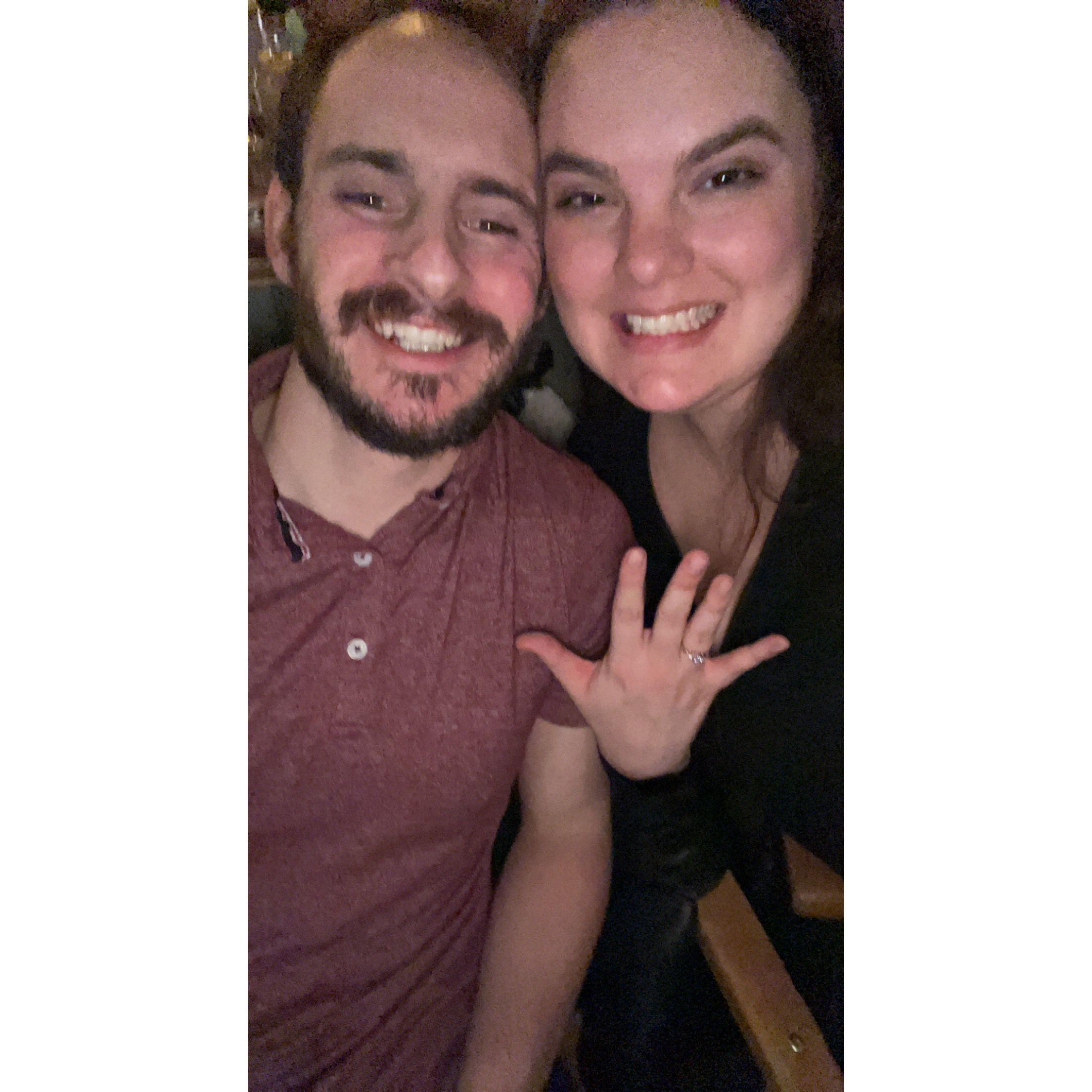 Joel proposed to Alex at The Bottle Shop — the same place they had their first date!