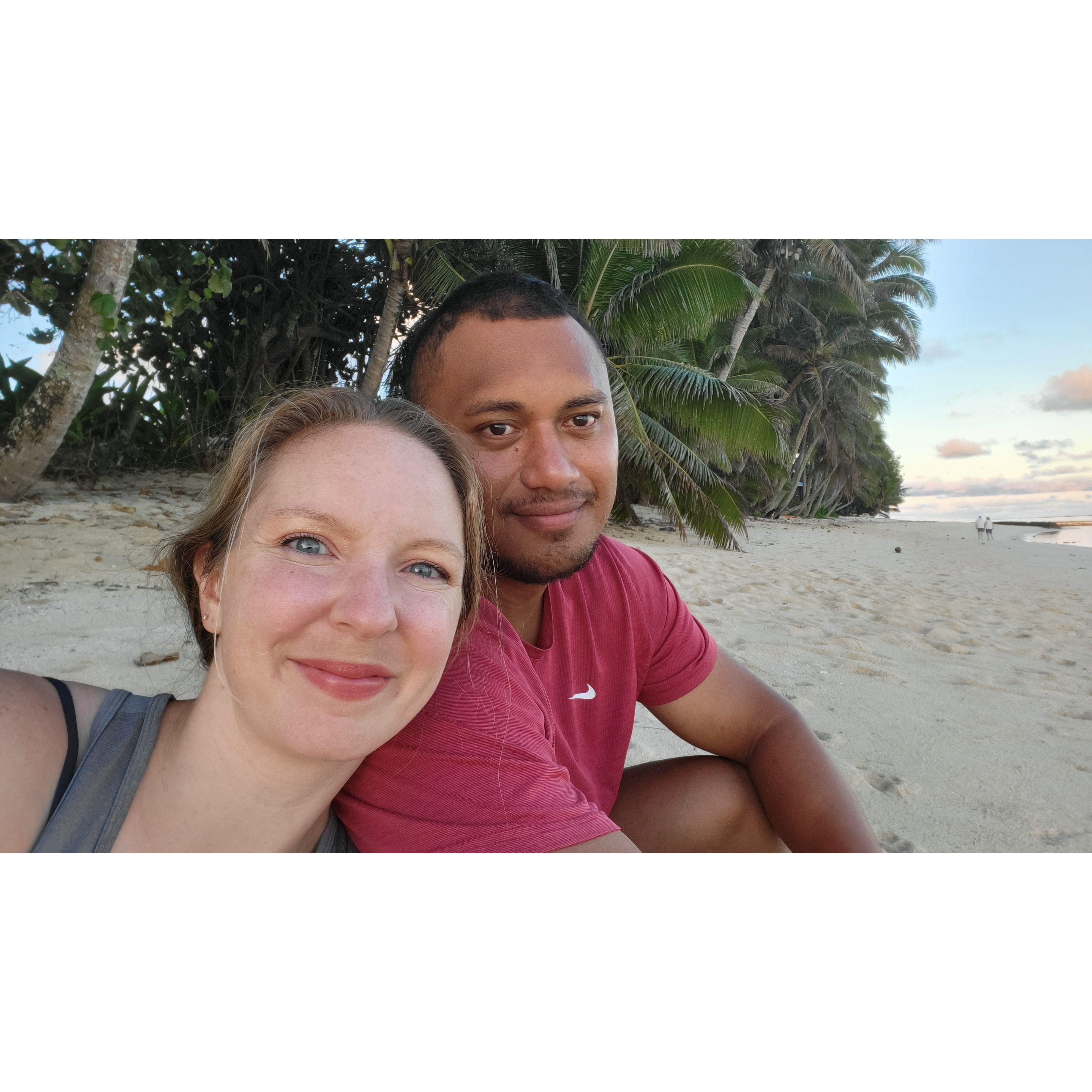 The beach on the morning of our engagement - I had no idea!