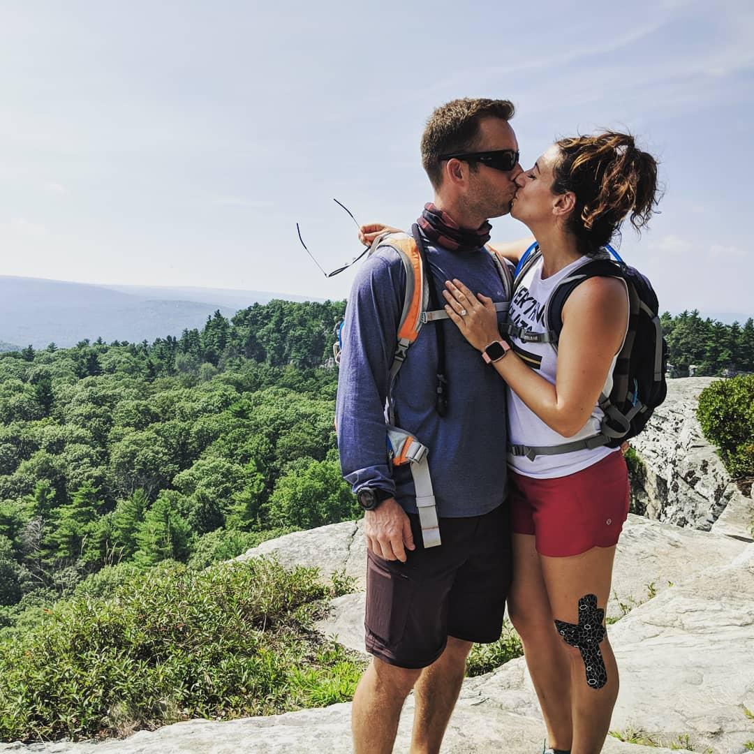 First pic of us engaged on the top of Mohonk's mountains!