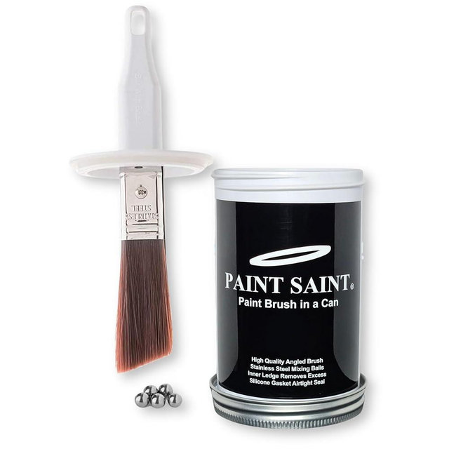 Paint Saint | Sealable Touch Up Container with Brush Attached to Lid | Ideal for Quick Touch Up’s & Airtight Storage | Perfect for Property Management & Home Improvement (1 Count)
