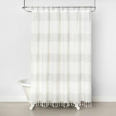 Woven Stripe Shower Curtain Railroad Gray - Hearth & Hand™ with Magnolia