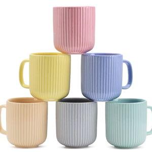 Servo Best Handmade Cermaic Coffee Mug set of 6, Capacity of Ceramic Cup 11 Oz, Coffee Lover, Ideal Gift for Thanksgiving, Home décor, Microwavable & Dishwasher Safe - Pack of 6 Multicolor