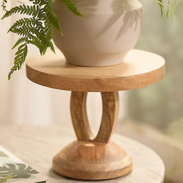 Natural Wood Plant Stand, Loop