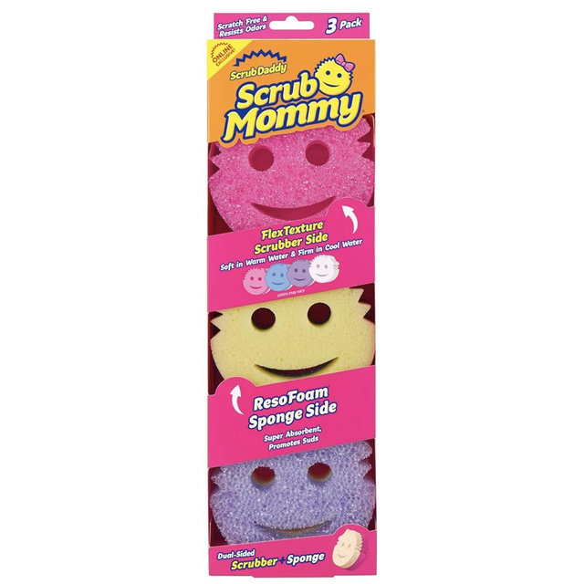 Scrub Mommy Kitchen Sponges - Dual-Sided Dish Sponges for Scrubbing - Non-Scratch Cleaning Sponges for Washing Dishes, Bathroom & Multi-Surface Cleaning - Online Exclusive (3 Count)