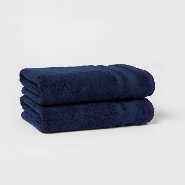 2pk Performance Bath Towel Set Navy - Threshold™