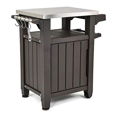 Outdoor Prep Station Serving BBQ Grilling Patio Deck Cabinet Backyard Table