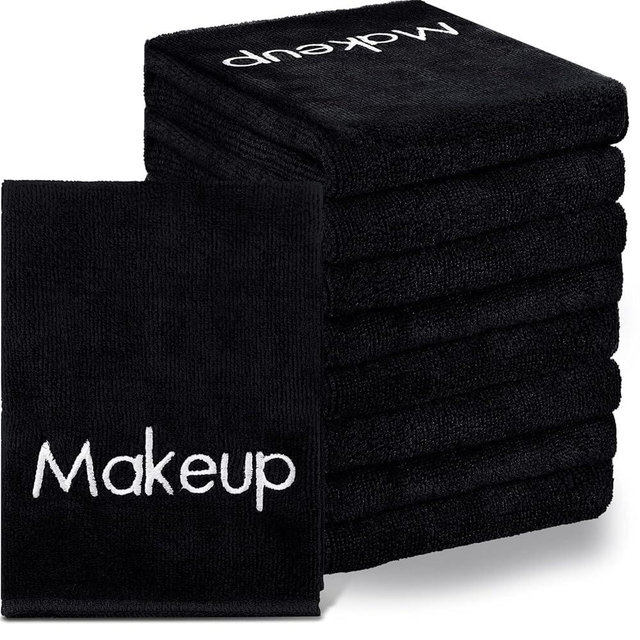 Shimeyao 20 Pack Makeup Towels Black Makeup Washcloths for Face Microfiber Remover Cloth 13x13 Inch Quick Dry Face Towels for Cleansing Hand