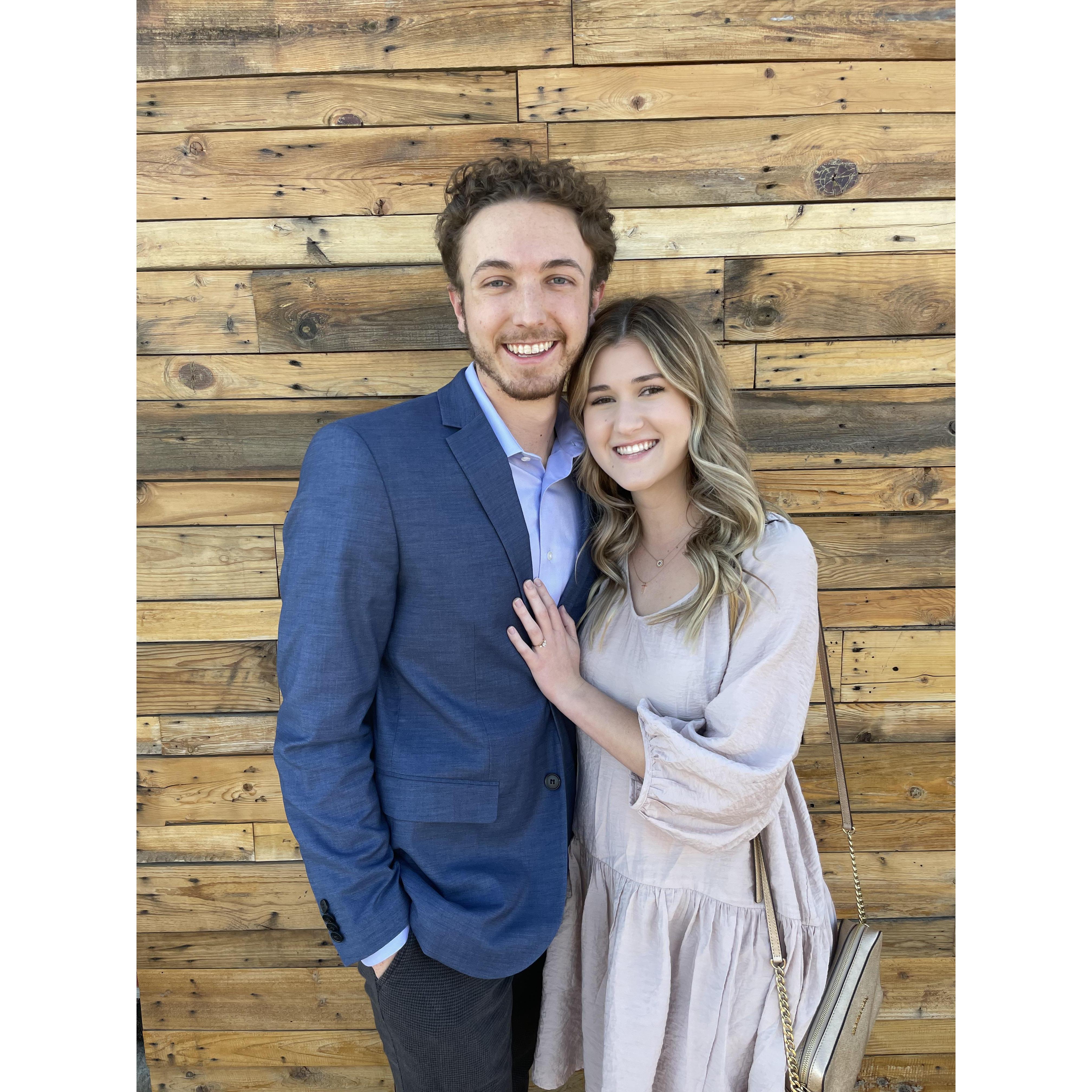 At Jacob and Alli's wedding. Wedding #9 of the year and first wedding engaged!