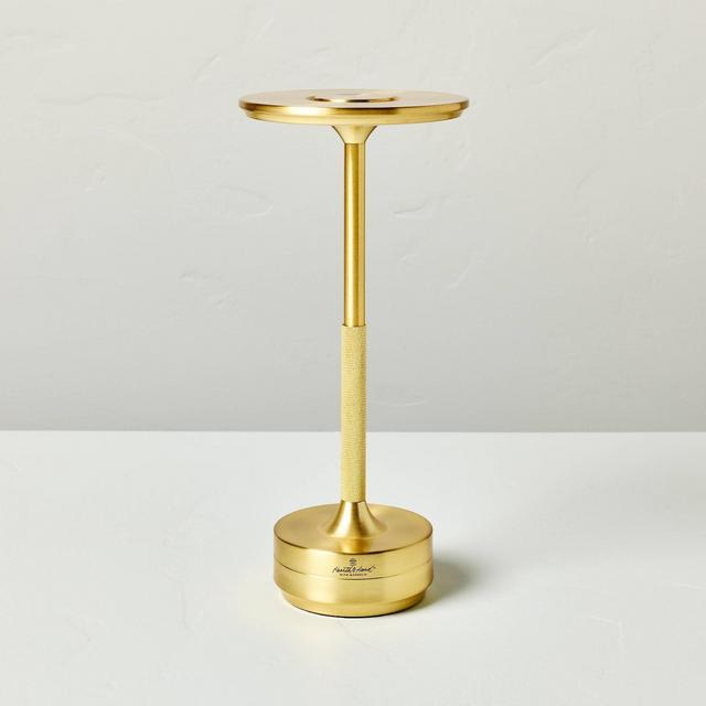 Portable Indoor/Outdoor LED Tabletop Lamp Brass - Hearth & Hand™ with Magnolia
