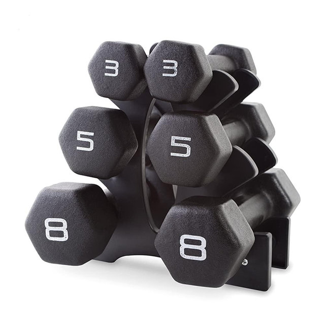 CAP Barbell Neoprene Dumbbell Set with Rack