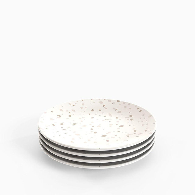 TervisHome Melamine Salad Plates - Set of 4 | Sandstone Collection | Durable Stoneware-like Quality, Dishwasher Safe, Perfect for Indoor and Outdoor Use