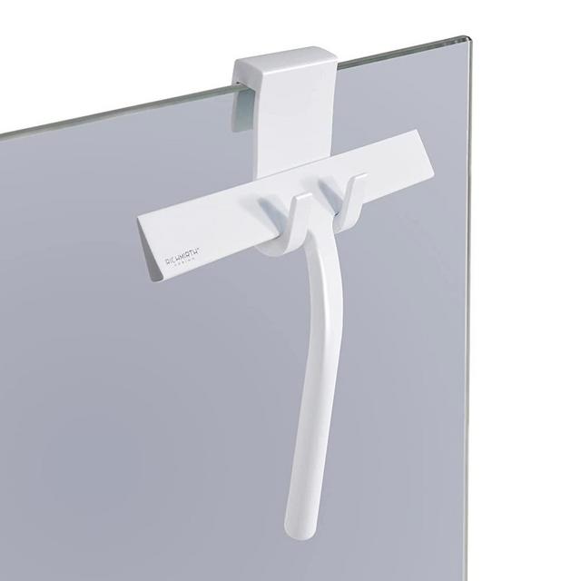 RICHMIRTH Shower Squeegee 9" with Silicone Hook - All Purpose Squeegee for Shower Glass Door Mirrors Bathroom Tiles Car Windows Glass Door Blade Showers - White