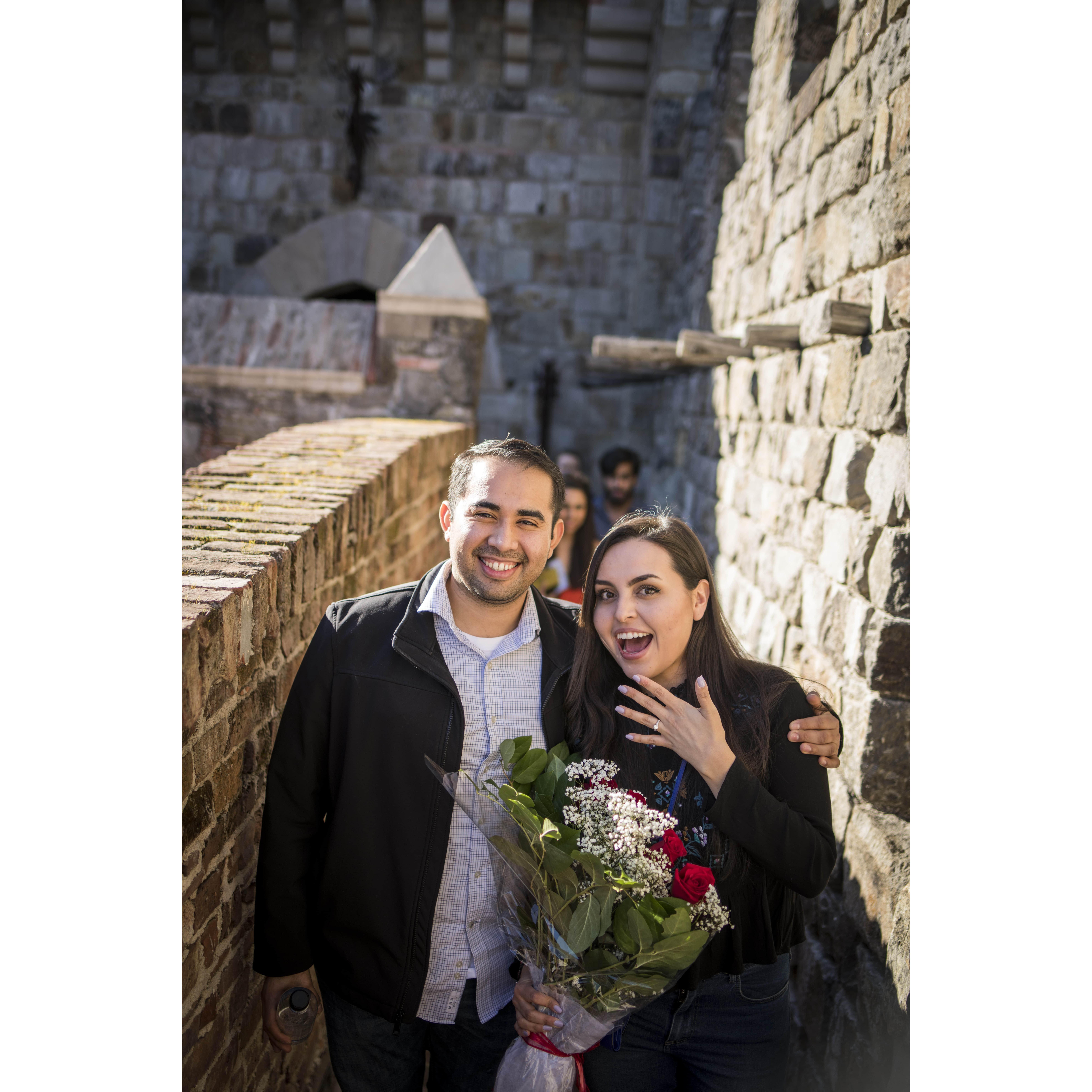 We're getting married! ~ Castello di Amorosa, Napa Valley California