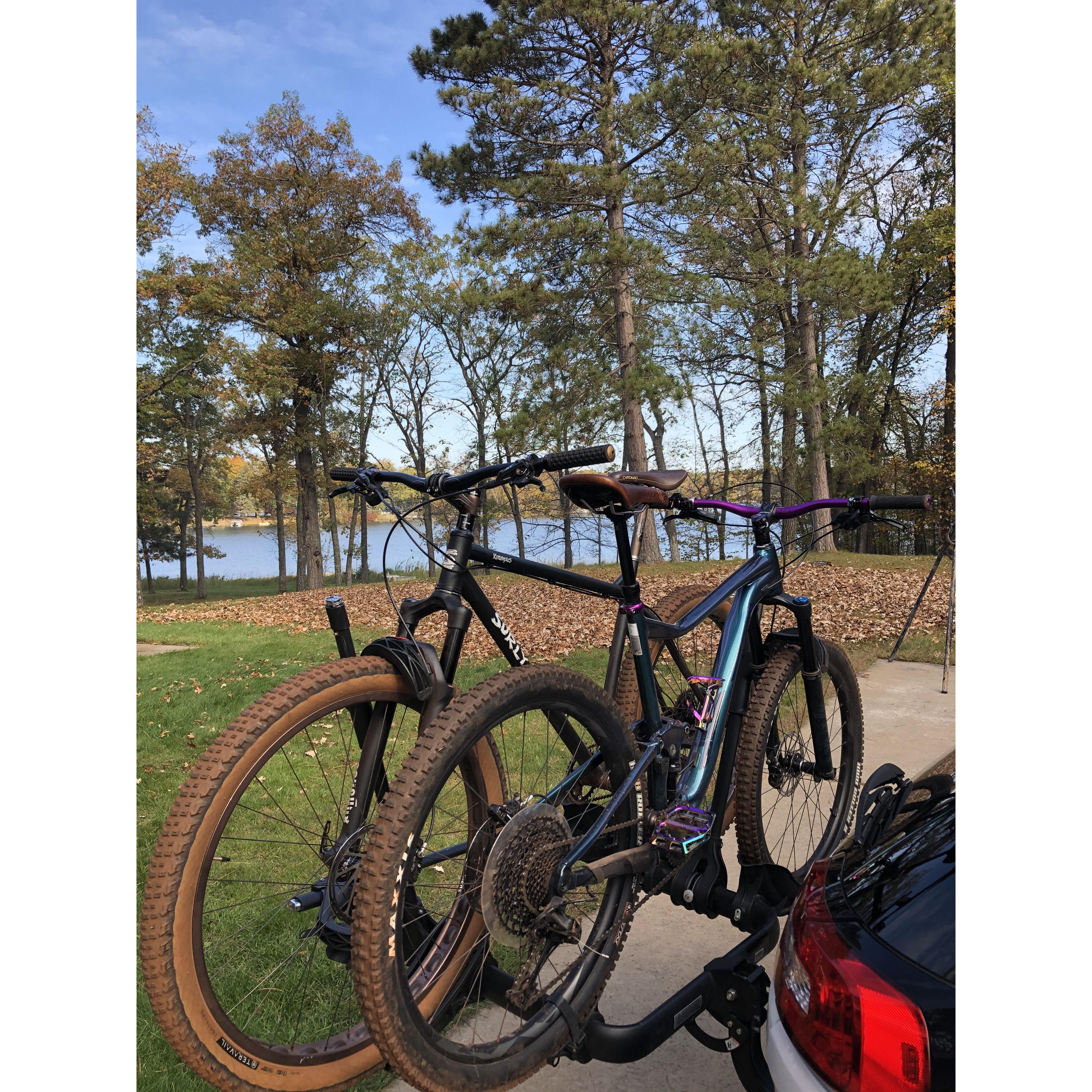 One of our favorite activities is mountain biking with Cuyuna being our favorite trail system.