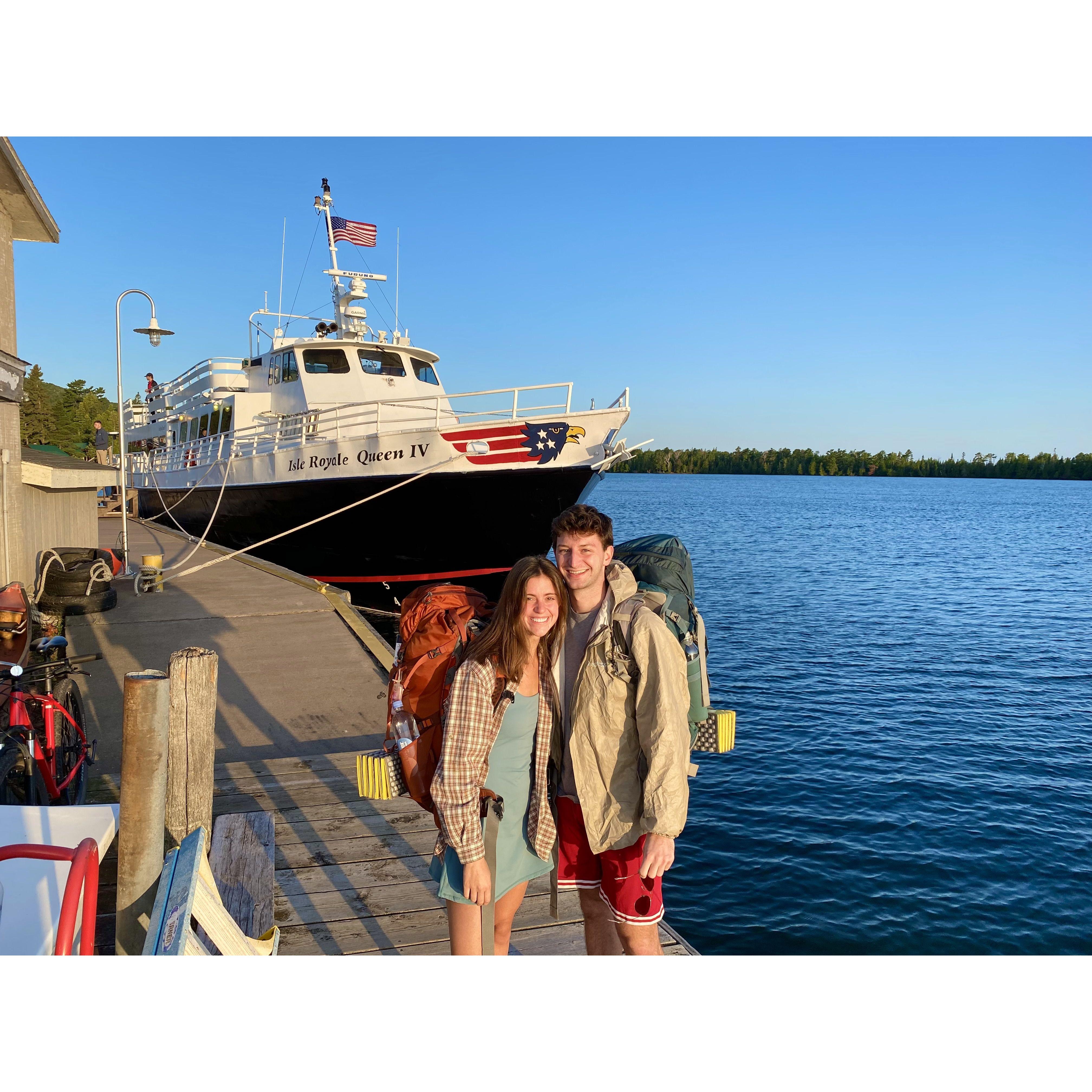 Boarding the ferry to Isle Royale