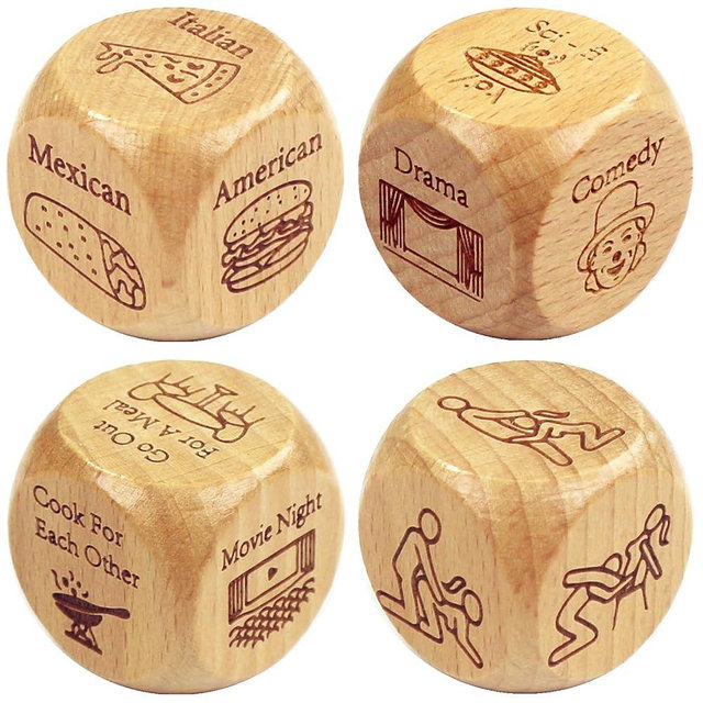 Couple Date Night Dice Ideas, Gifts for Men Women, Food Decision Dice Naughty Games, Anniversary Birthday Engagement Valentine's Day Gift for Boyfriend Girlfriend Husband Wife Groom Bride Him Her