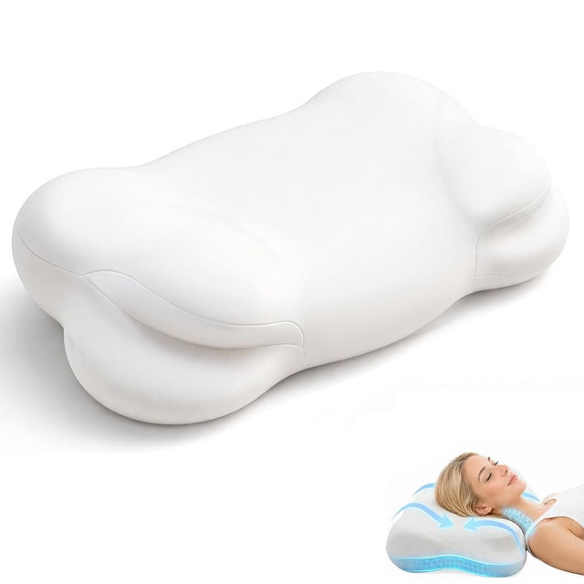 Vorplick New Cloud Pillow, Ergonomic Memory Foam Pillow, Adjustable Cervical Neck Support Pillow with Breathable Pillowcase for Side Back Stomach Sleepers