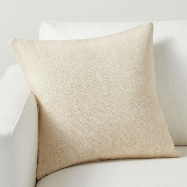 Belgian Linen Throw Pillow Cover, 18" x 18", Bone