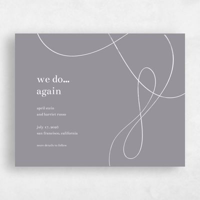 Gray, Grey Wedding Save the Date - Powell Vow Renewal