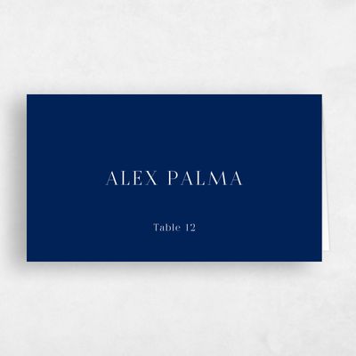 Navy, Blue Wedding Place Card - Tarbert
