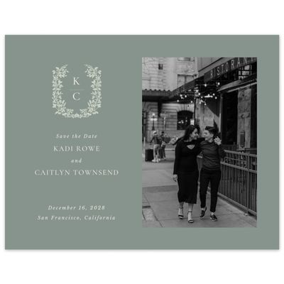 Deep Sage, Green Wedding Digital Save the Date - Mirra Landscape