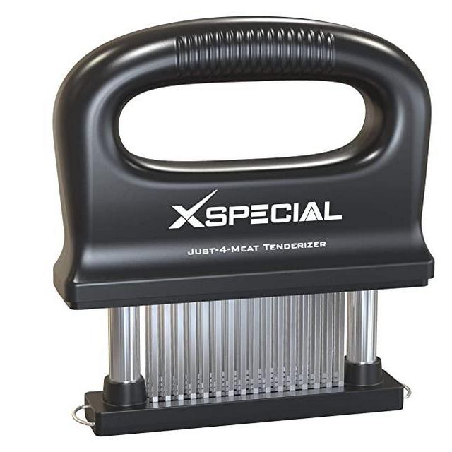 Deluxe Meat Tenderizer Tool 48 Blade Stainless Steel, Handle & Detachable Bottom Design - Easy to Use & Clean