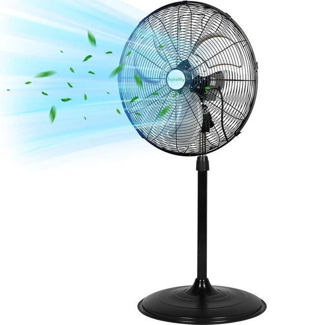 20" High Velocity Pedestal Oscillating Fan 5200 CFM 3-Speed Industrial, with Aluminum Blades, Heavy Duty Metal Shop Fan for Garage, Warehouse, Commercial and Residential