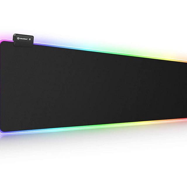 RGB Gaming Mouse Pad, UtechSmart Large Extended Soft Led Mouse Pad with 14 Lighting Modes 2 Brightness Levels, Computer Keyboard Mousepads Mat 800 x 300mm / 31.5×11.8 inches