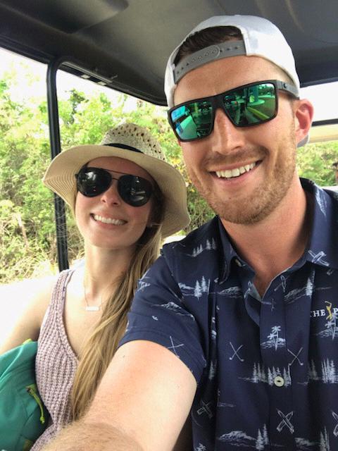Golf cart ride before we got engaged...Eddie was so cool and collected!