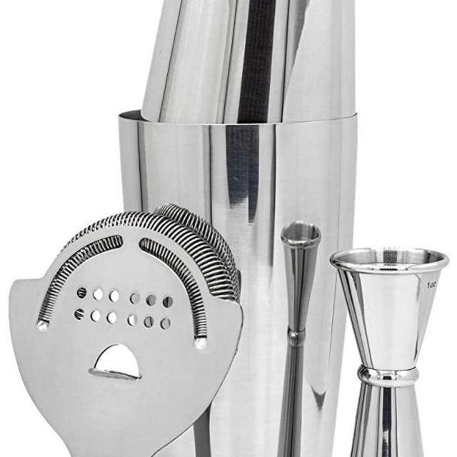 The Art of Craft Professional Cocktail Shaker Set Bartending Kit: Weighted Boston Shaker Tins, Hawthorne Strainer and Japanese Jigger