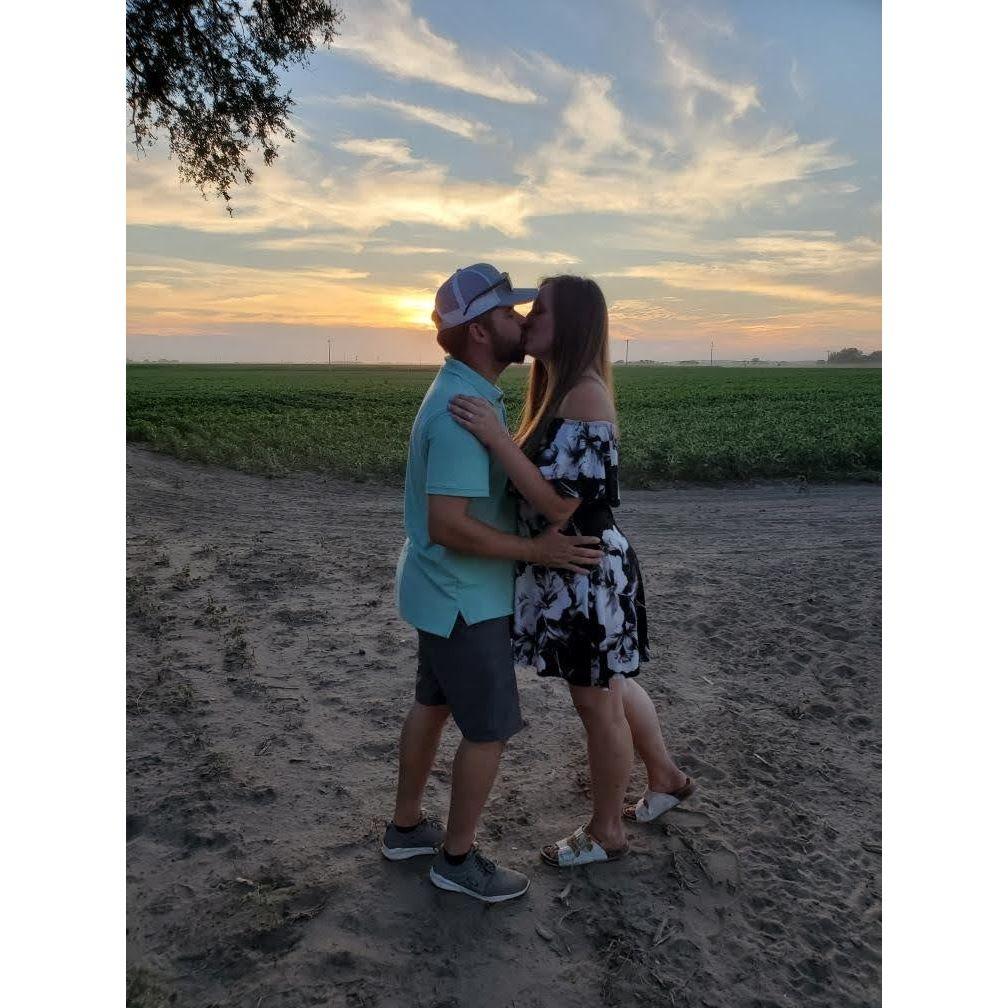 The one where we kiss in the back yard on the night of our engagement!!